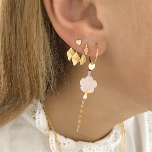 Stine A Ørering guld Petit Bon-bon pink zirkon earring 1005-02-s-pink